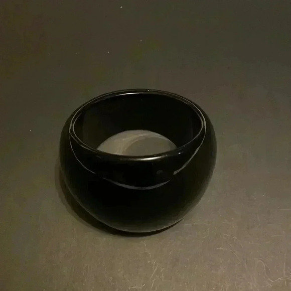 Oversized Black statement Wide Design Statement Cuff Bangle bracelet - Picture 1 of 3